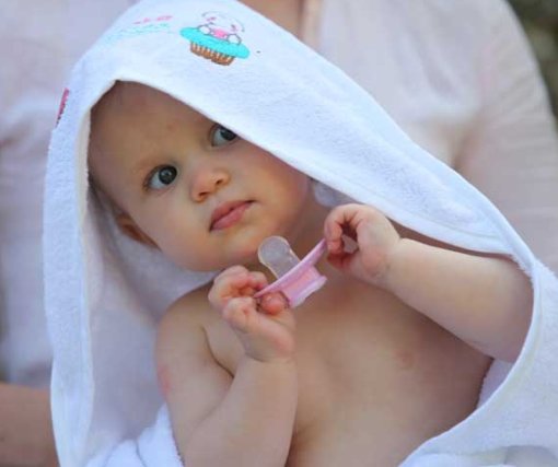 Cupcake Babies Cape de bain : Blanc