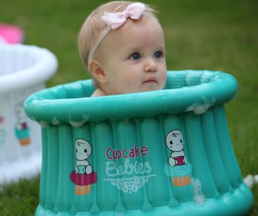 Cupcake Babies Baignoire Small et gonfleur : Turquoise